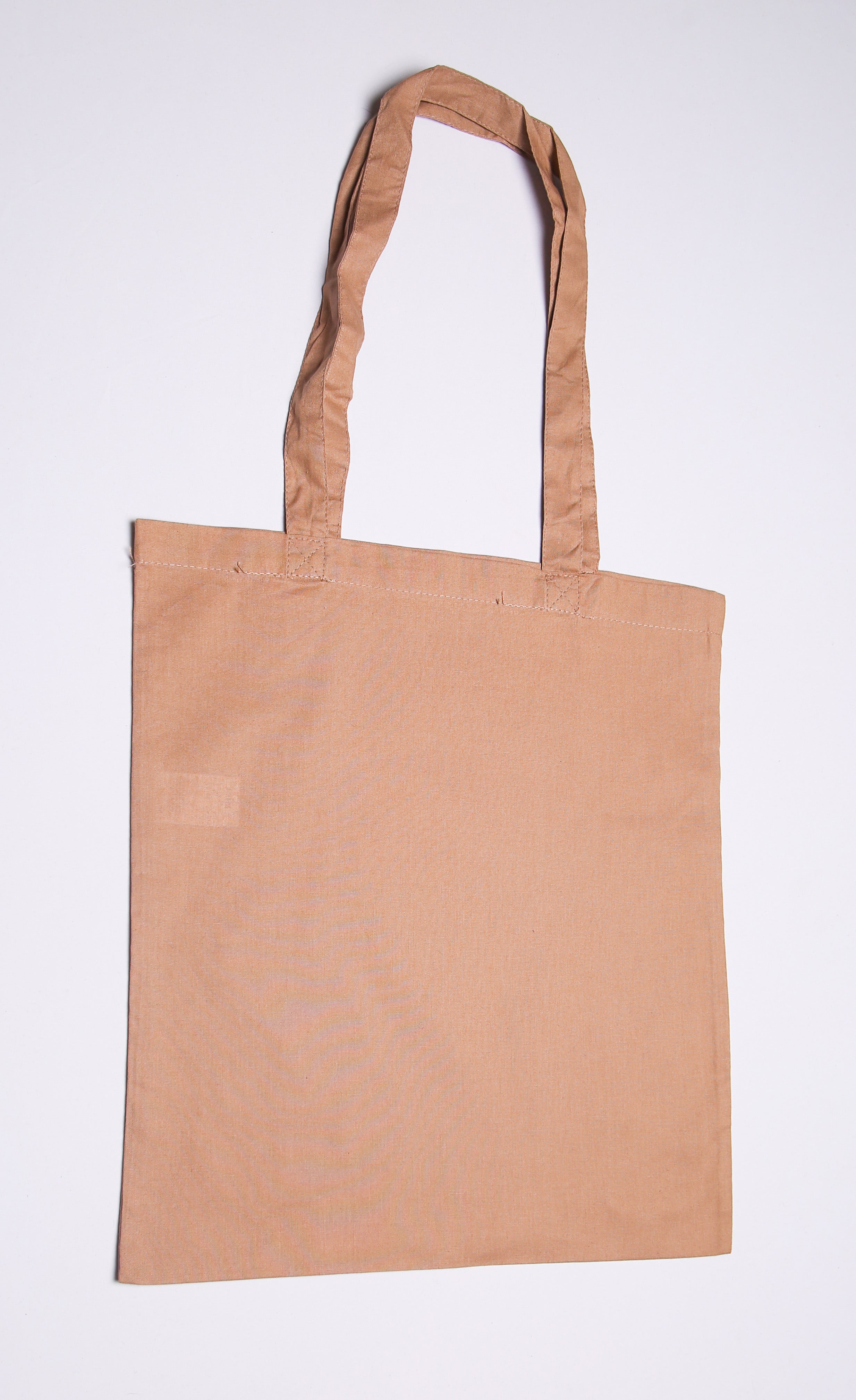 Tan cotton tote bag with African print