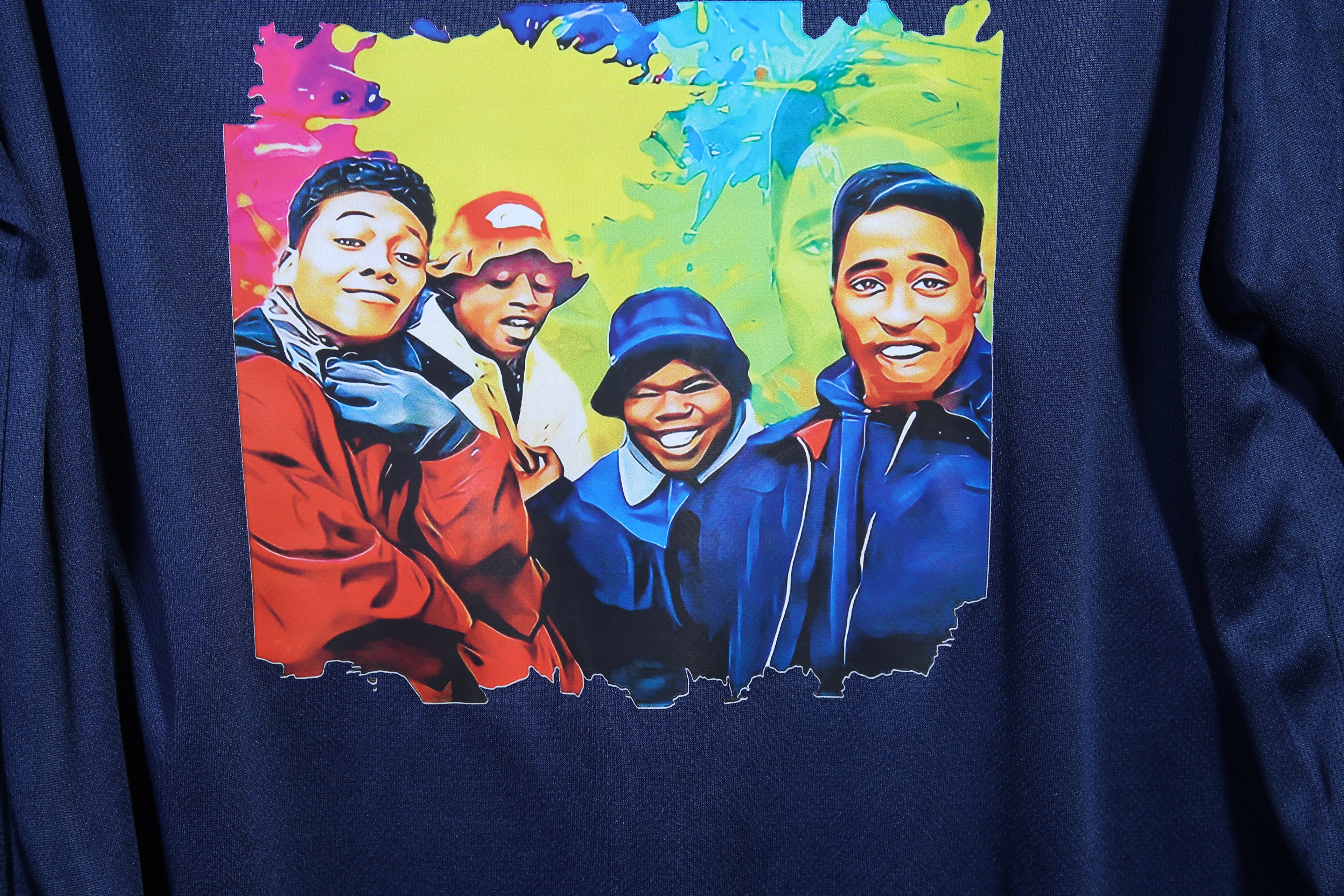 Brand New – Blue Long- Medium -Sleeve Lightweight Tee featuring “Juice” film design
