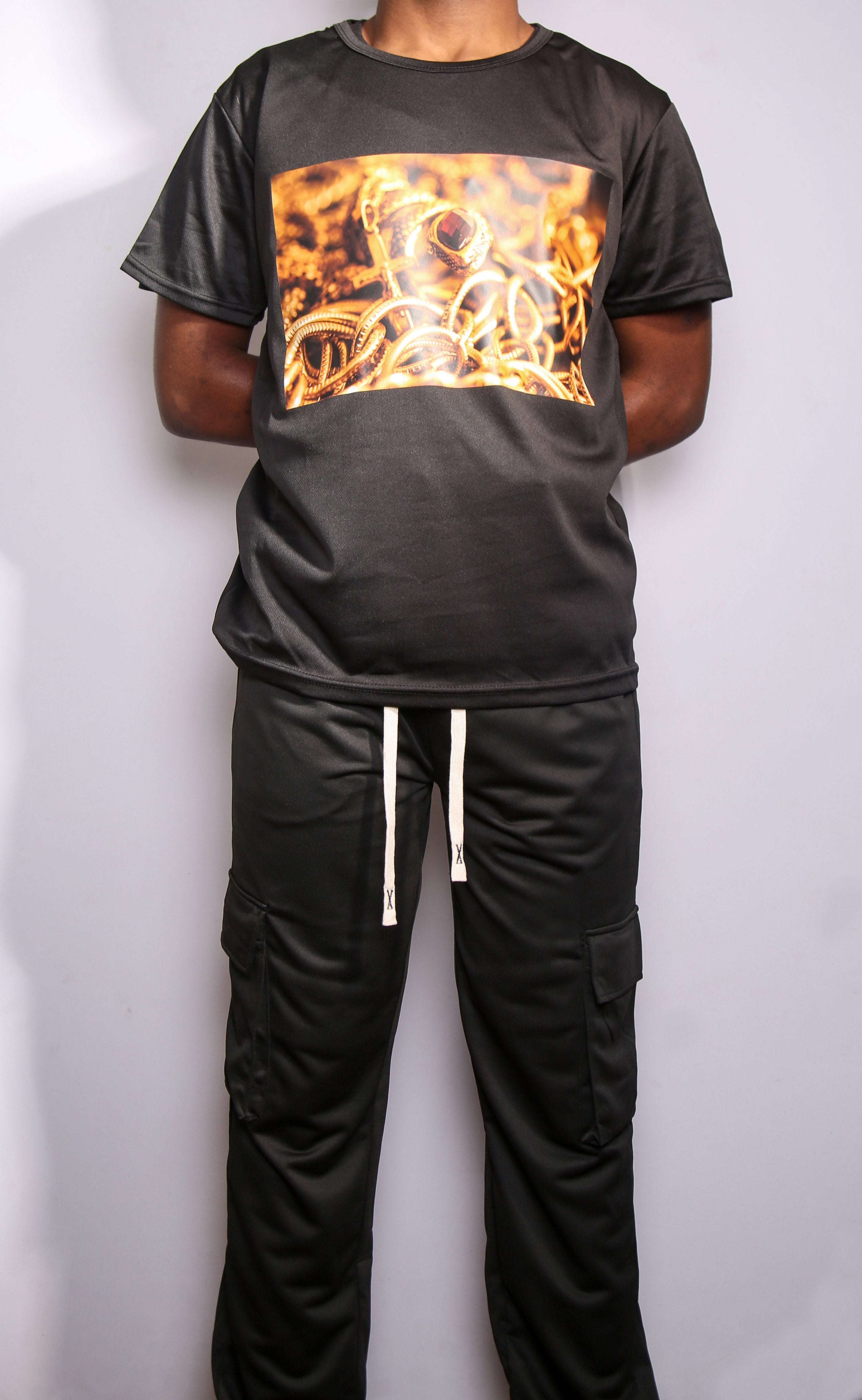 Brand New – Black – Medium - Golden Snake Tee -