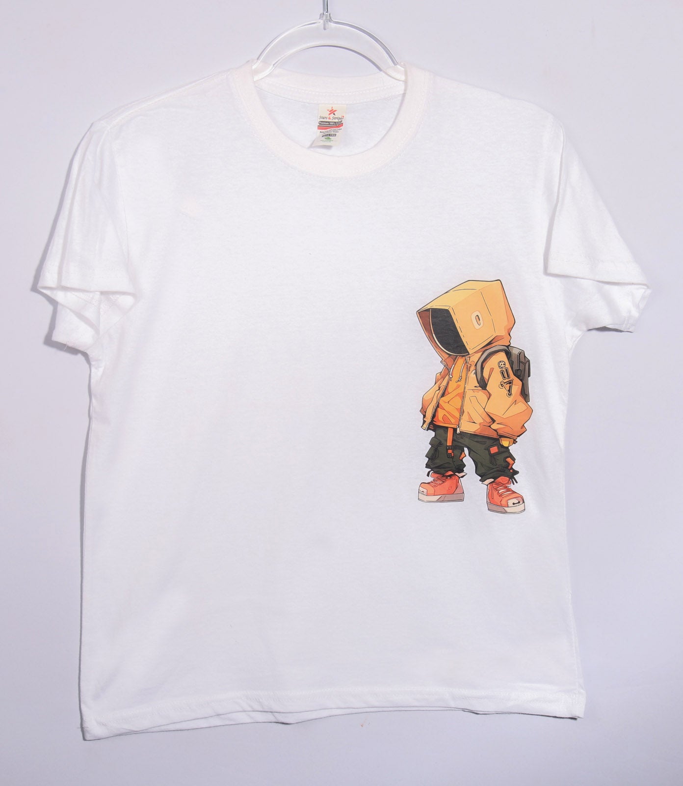 Brand new - age 12/13 - White and orange cotton streetwear tee