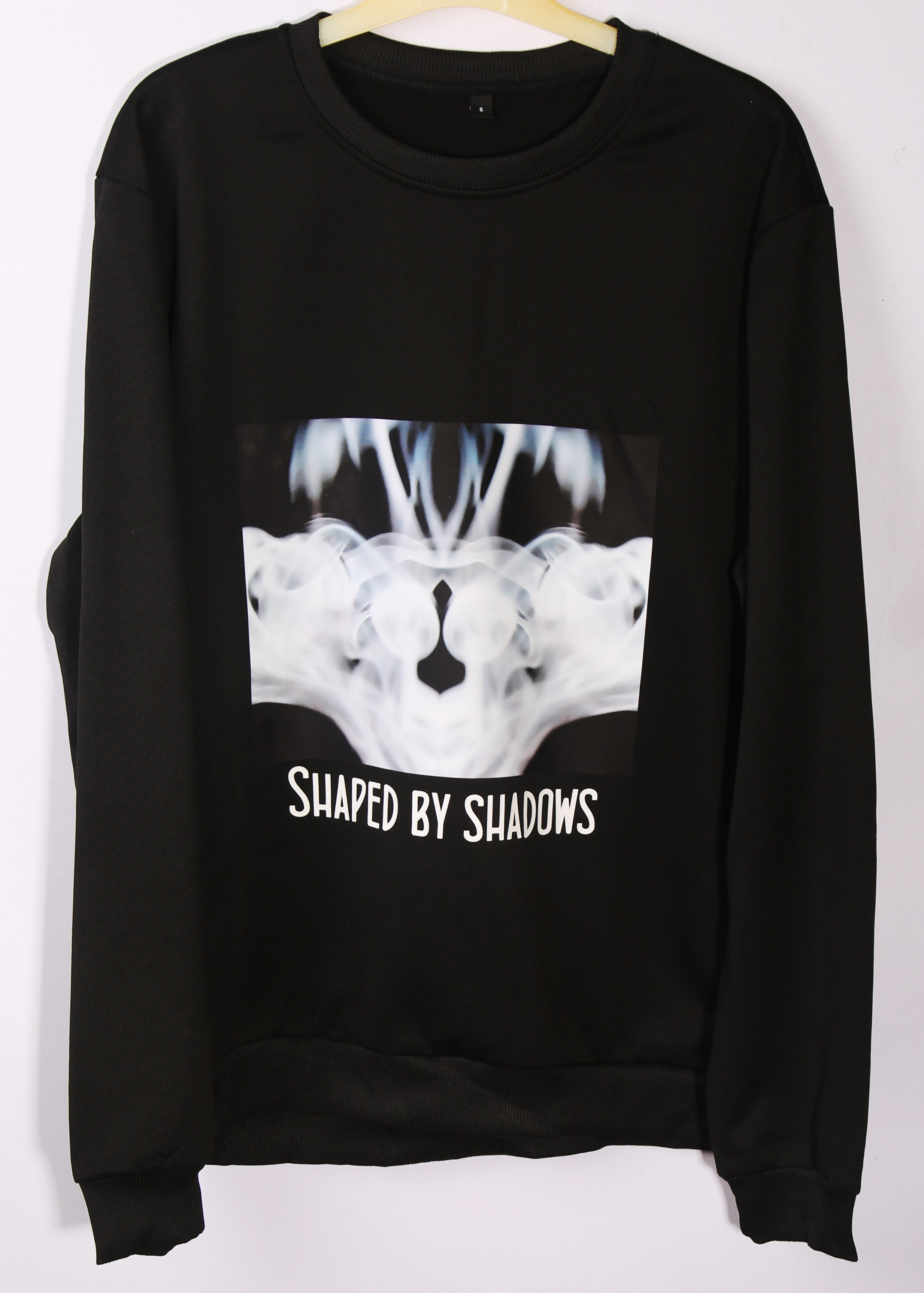 Shaped by Shadows Hoodie – Black Graphic Hoodie (Small)