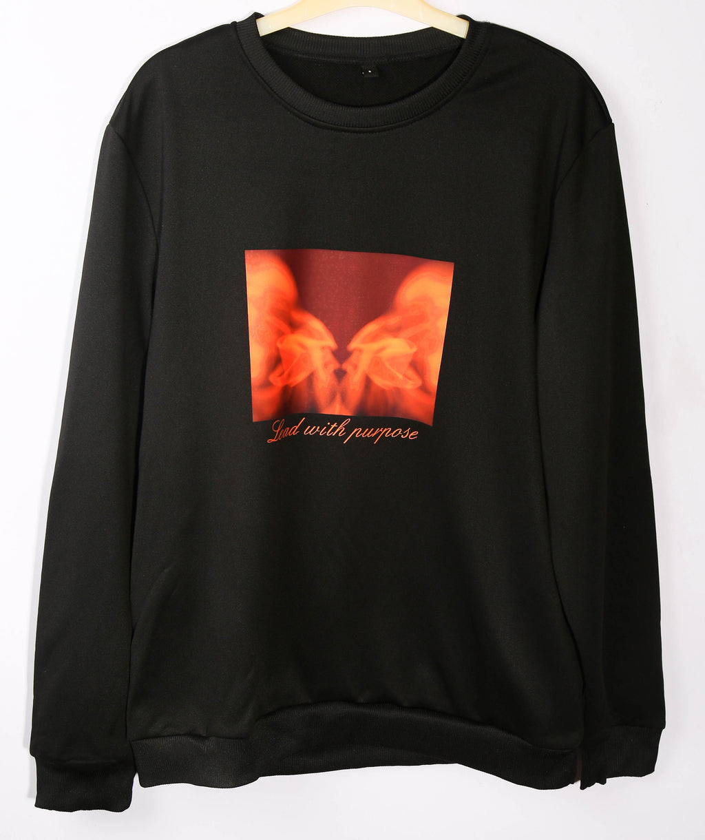Lead With Purpose Jumper – Black Motivational Sweatshirt (Small)