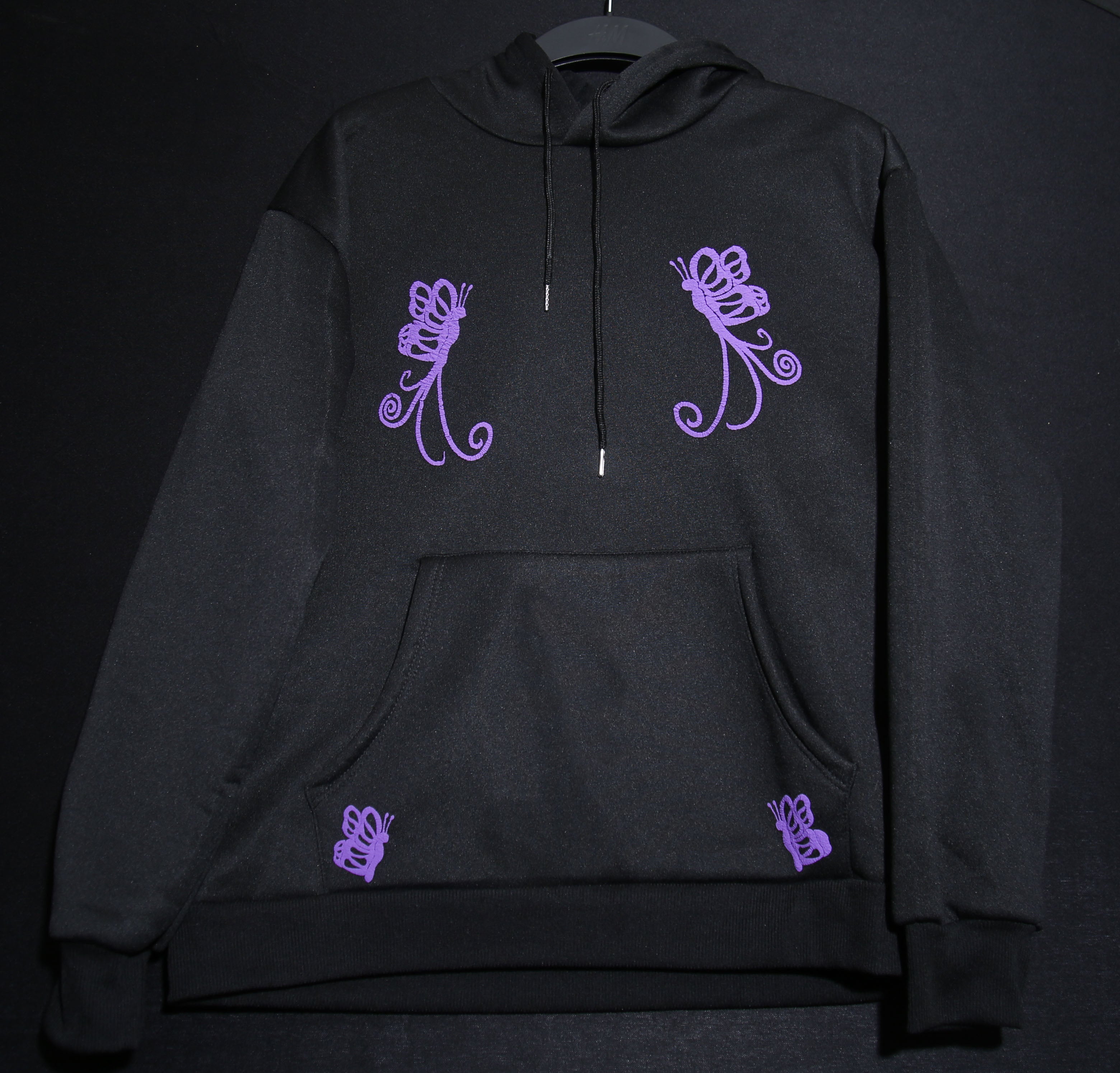 Black Butterfly Hoodie – Black Graphic Hoodie (Medium)