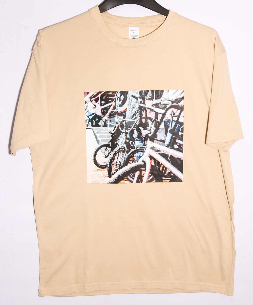 Skate Park Graphic T-Shirt – Beige Oversized Casual Graphic Tee