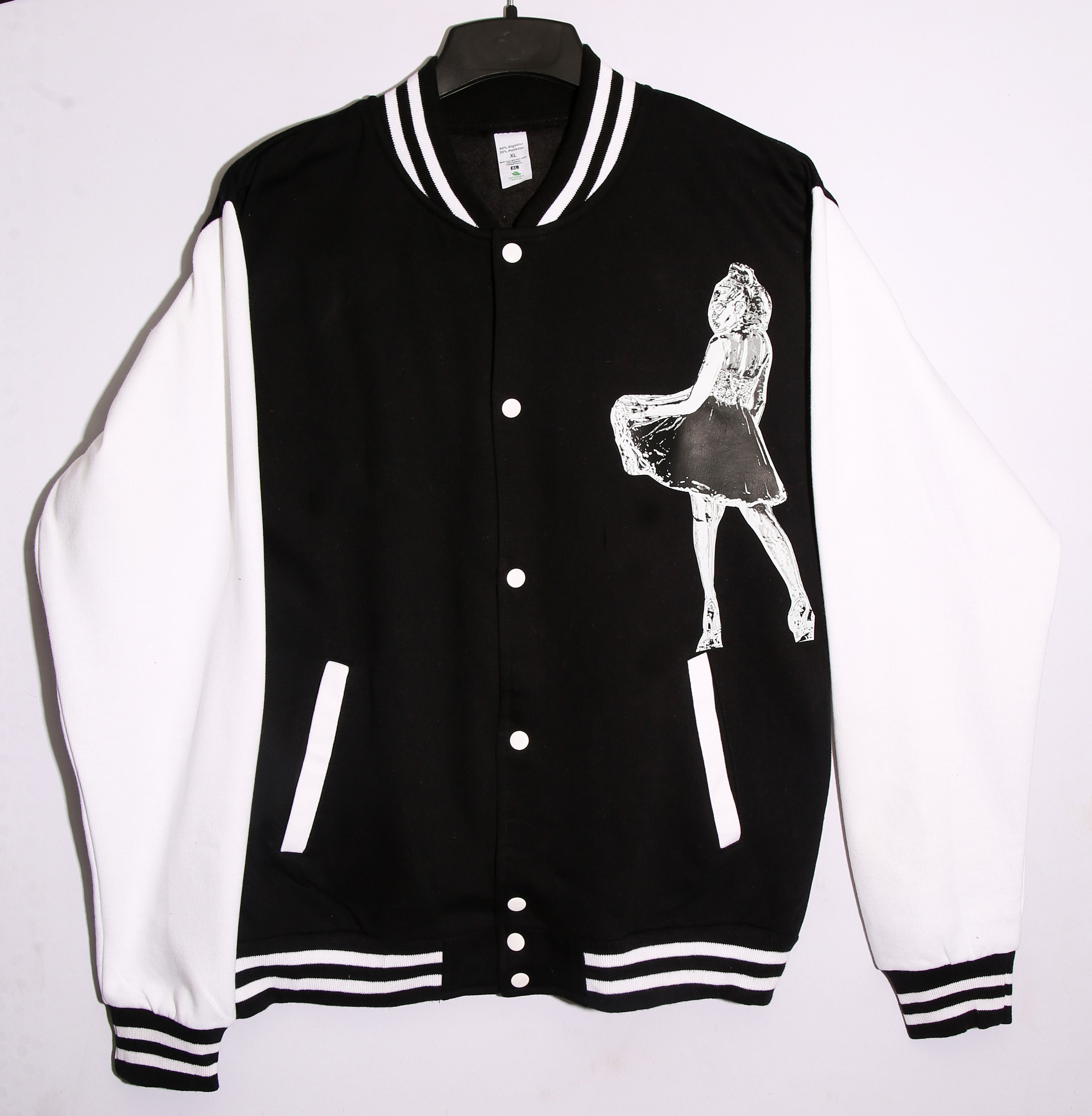 Varsity Jacket – Black Oversized Varsity Jacket