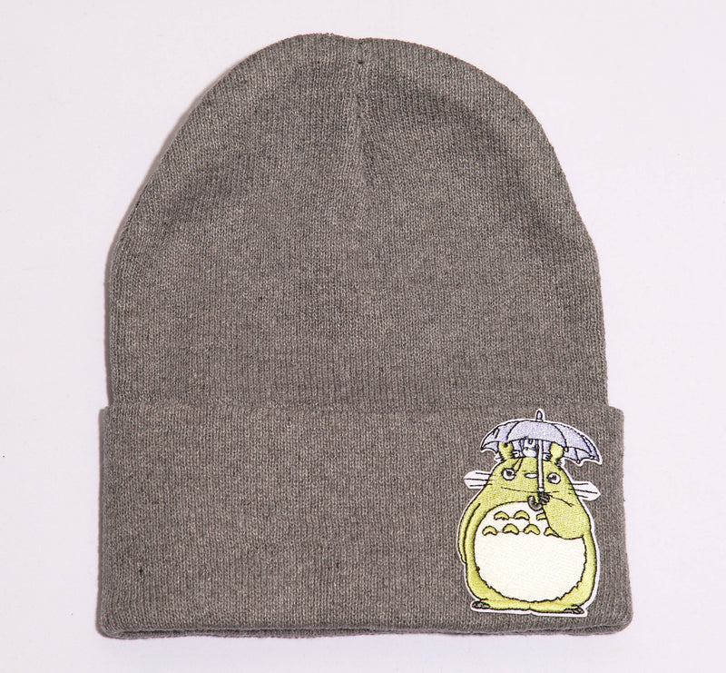 Grey Totoro Beanie – Grey Anime Knit Beanie (One Size)