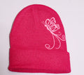 Pink Butterfly Beanie – Pink Graphic Knit Beanie (One Size)