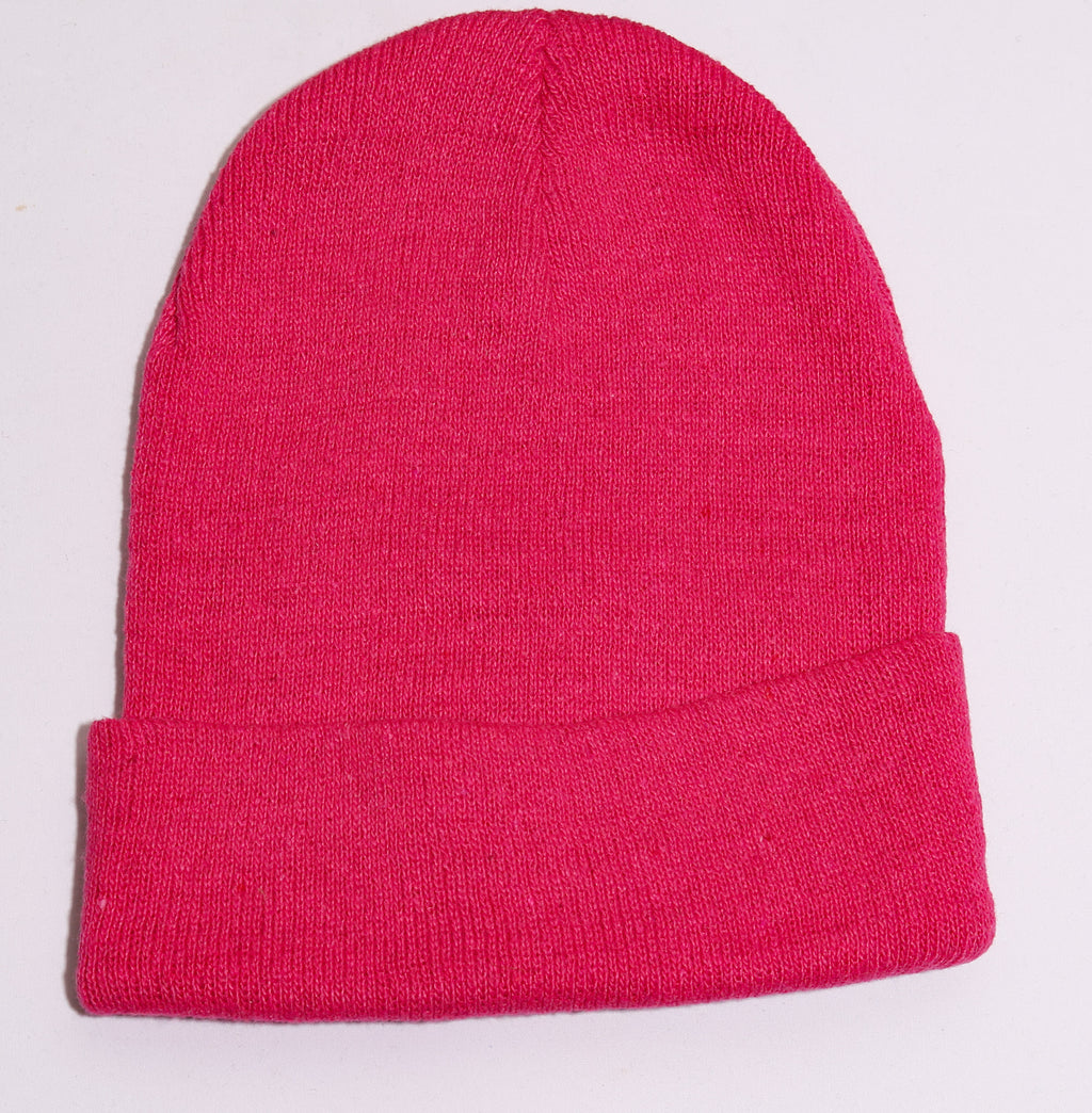 Pink Butterfly Beanie – Pink Graphic Knit Beanie (One Size)