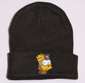 Grey Bart Beanie – Grey Graphic Knit Beanie (One Size)