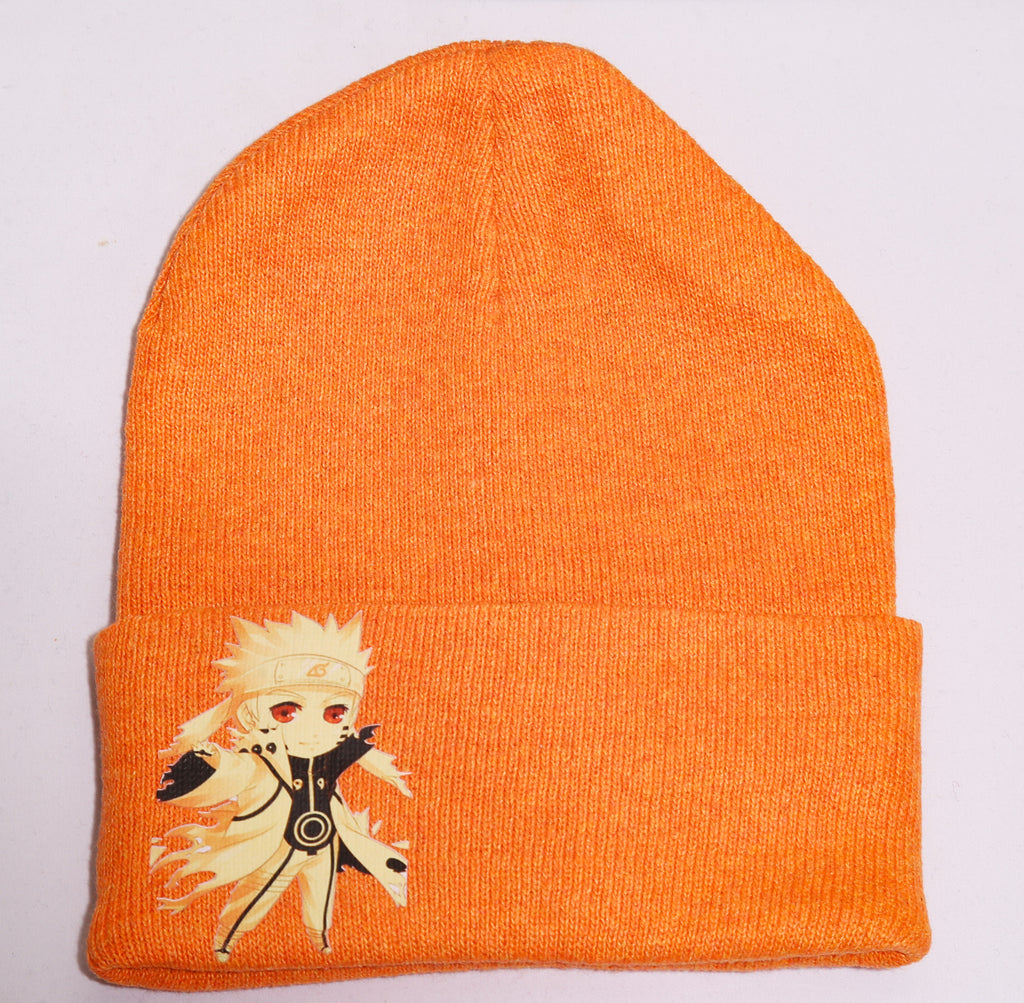 Orange Naruto Beanie – Orange Anime Knit Beanie (One Size)