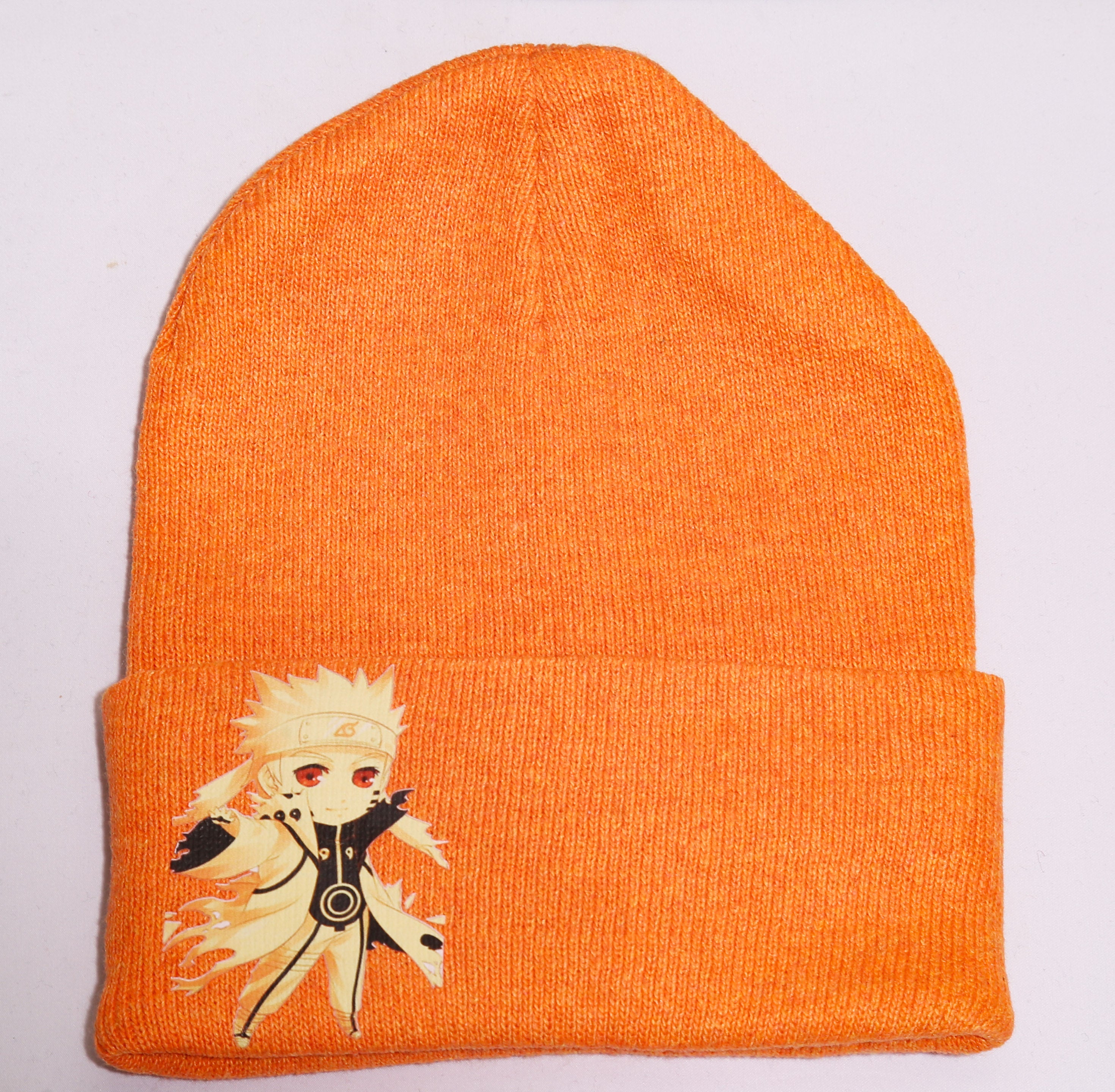 Orange Naruto Beanie – Orange Anime Knit Beanie (One Size)
