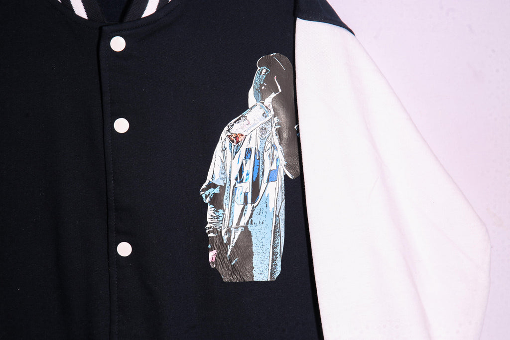 Varsity Jacket – Blue Oversized Classic Varsity Jacket (Unisex Fit)