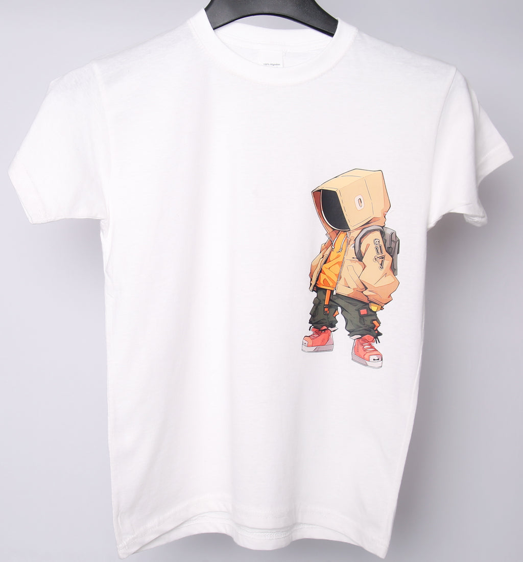 TV Boy Graphic T-Shirt – White (Age 12–13)