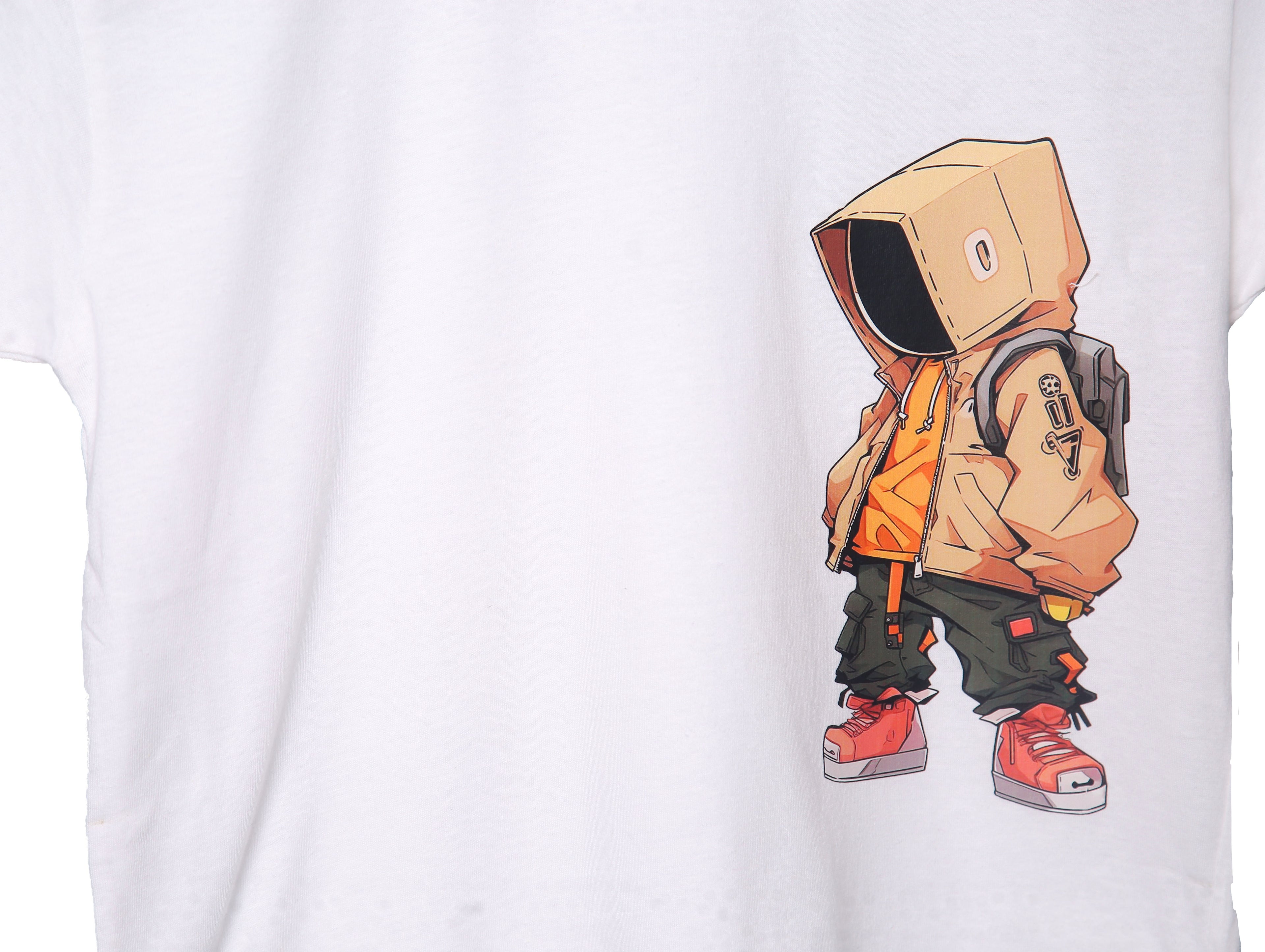 TV Boy Graphic T-Shirt – White (Age 12–13)