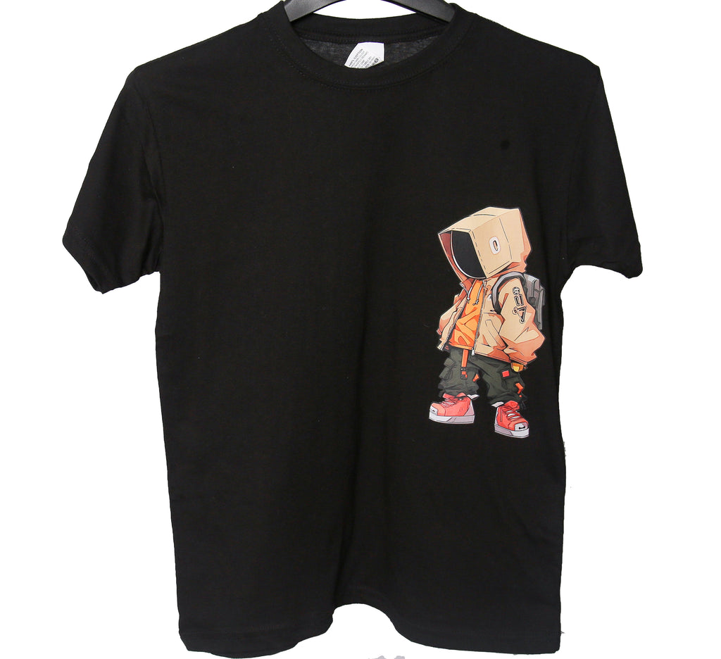 TV Boy Graphic T-Shirt – Black (Age 12–13)
