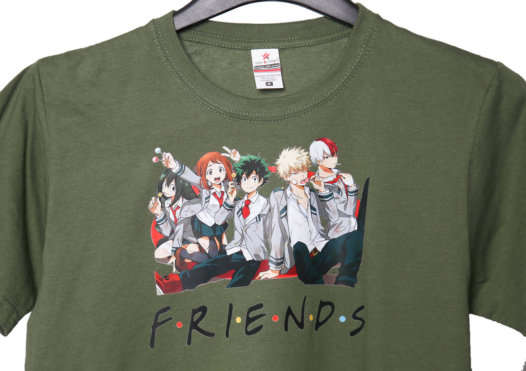 Green My Hero Academia Friends T-Shirt - Brand New -Small