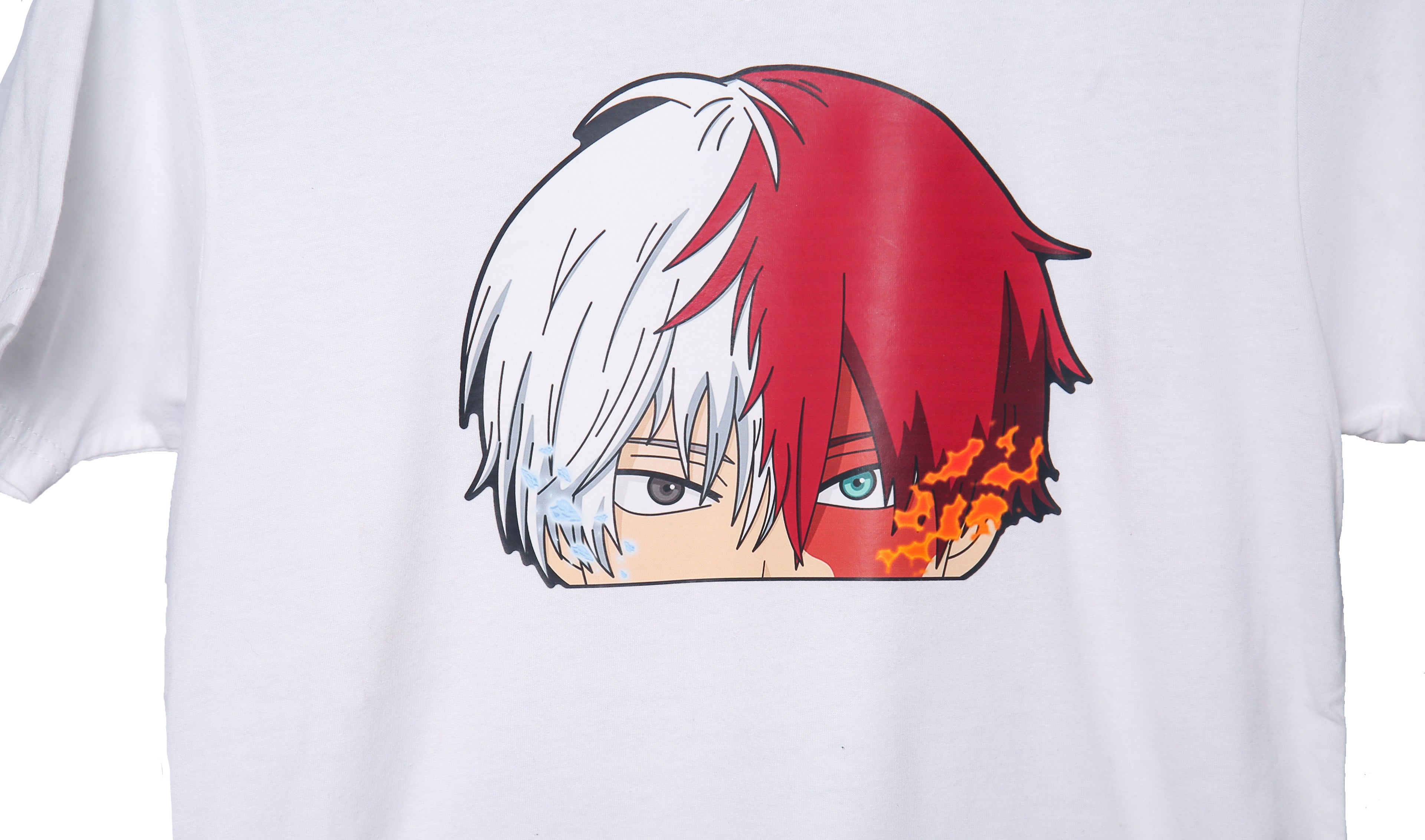 White Todoroki anime t-shirt - brand new
