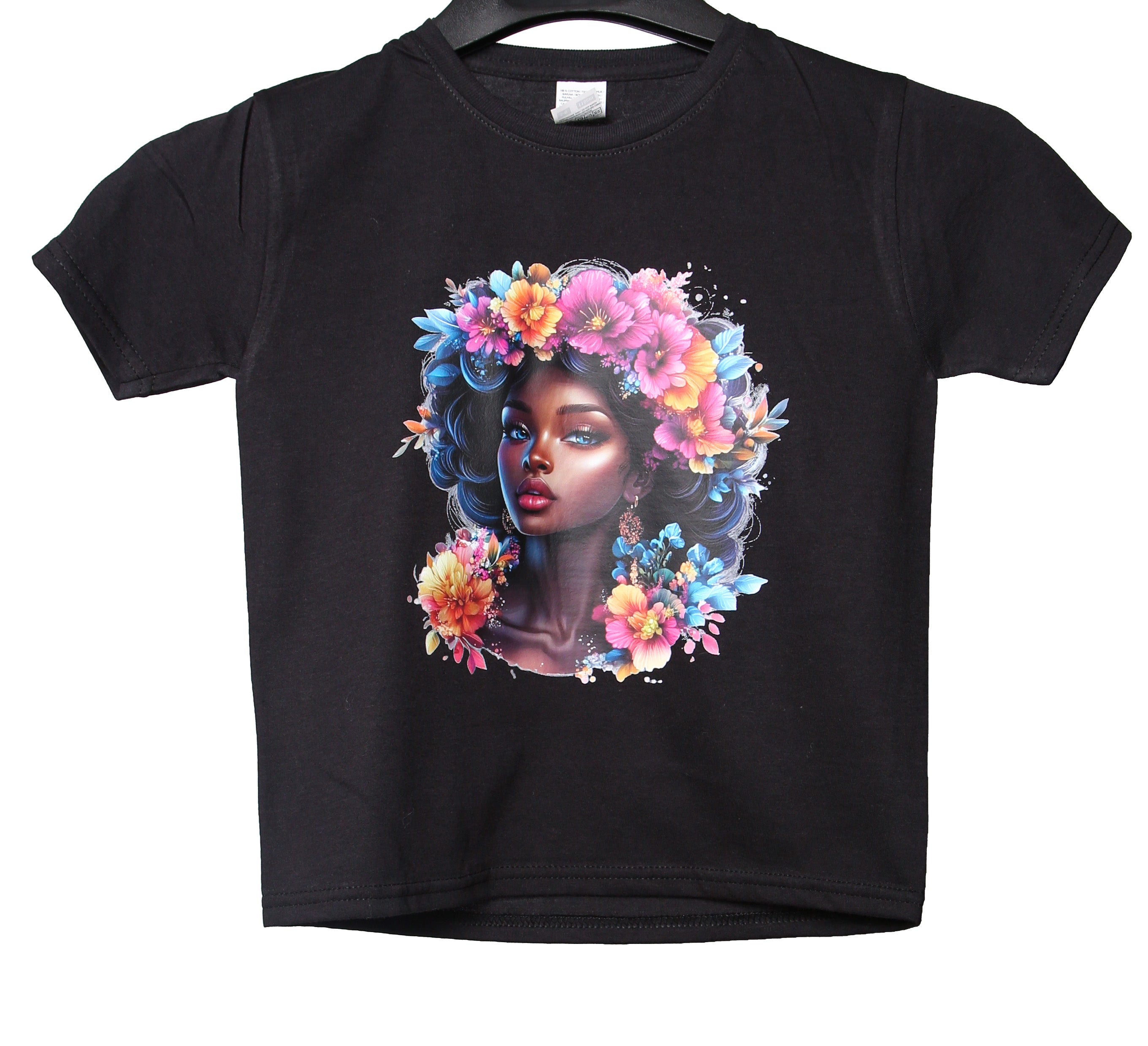 Girls Flower T-Shirt – Floral “Flower Girl” Graphic Tee (Age 5–6)