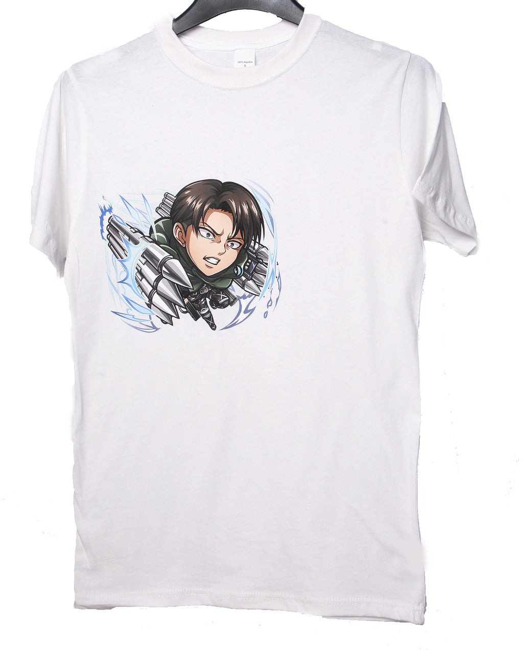 Levi (Attack on Titan) T-Shirt – White Anime Graphic Tee (Small)