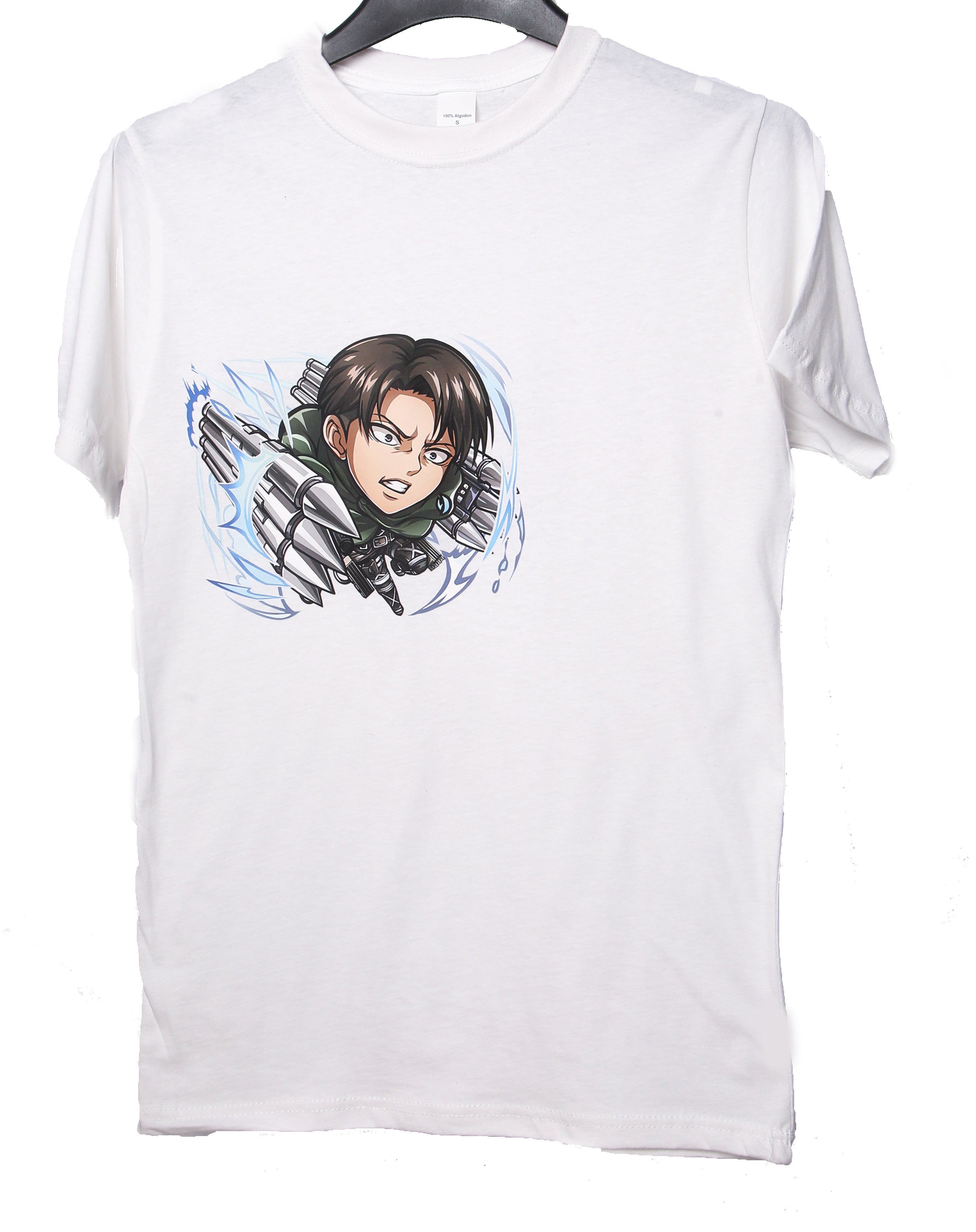 Levi (Attack on Titan) T-Shirt – White Anime Graphic Tee (Small)