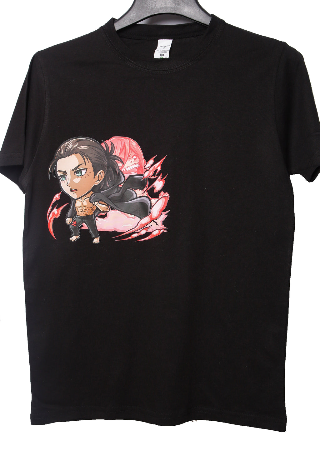 Black Eren (Attack on Titan) T-Shirt – Black Anime Graphic Tee (Small)