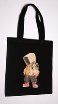 Black tote bag - with art design
