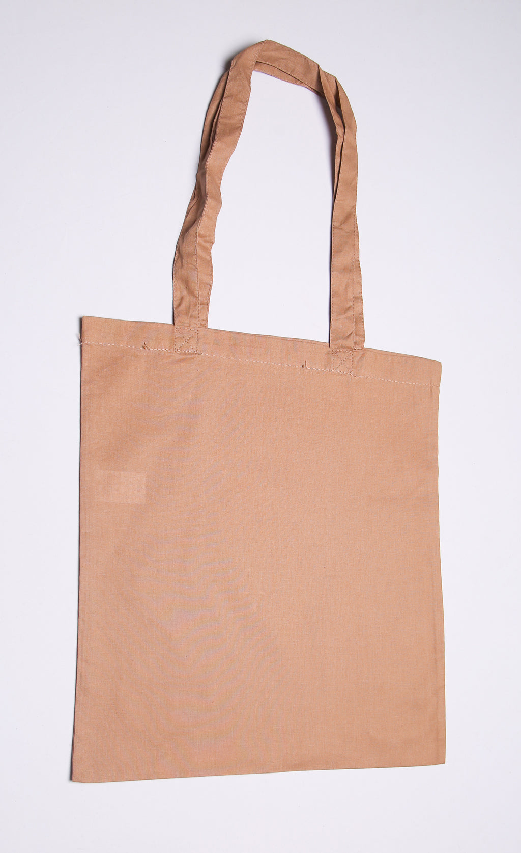 Tan cotton tote bag with African print