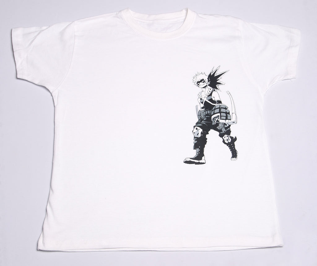 Brand new - Small - White cotton My Hero Academia tee with black My Hero Academia design #MHA #Bakugo