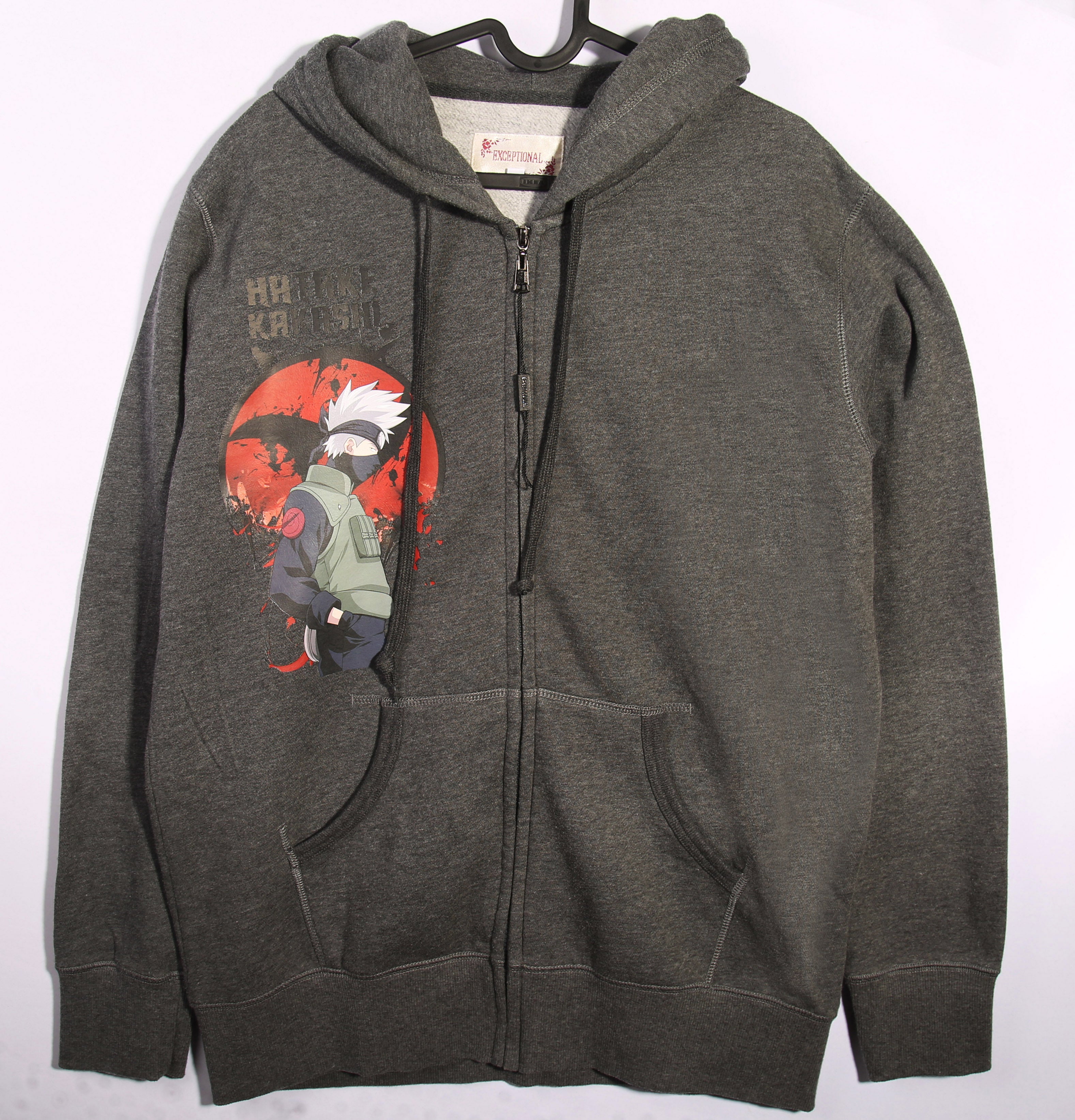 Brand New – Large – Grey Zip Hoodie featuring Kakashi Hatake design