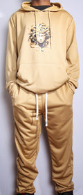 Medusa Tracksuit – Beige Two-Piece Set (Medium)