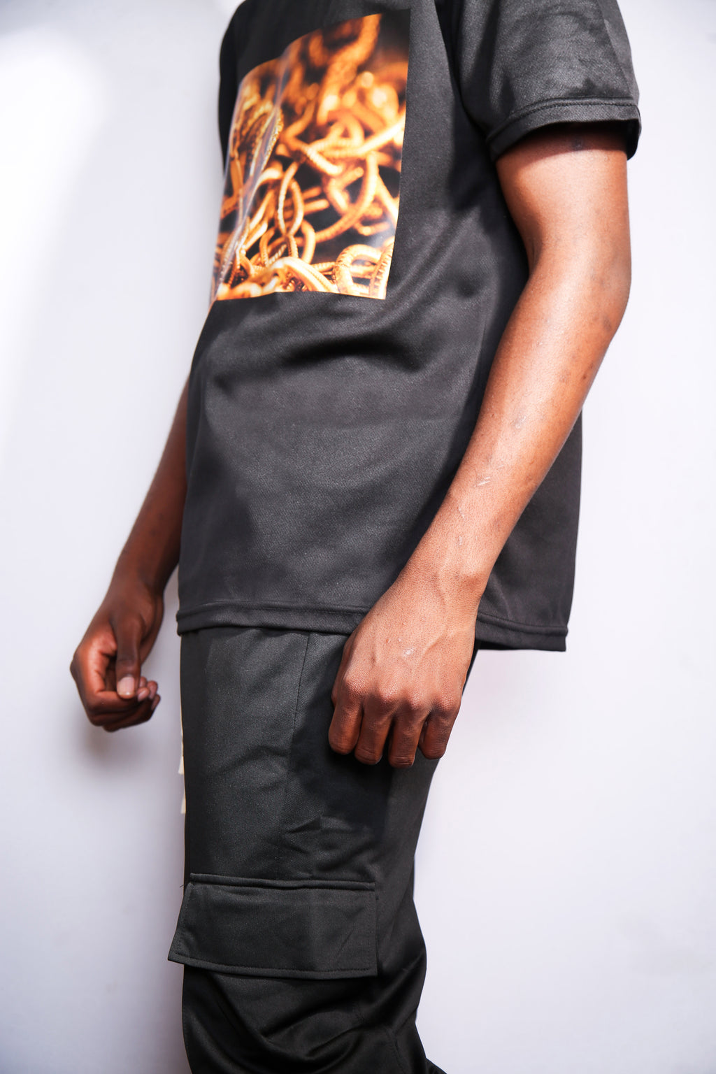 Brand New – Black – Medium - Golden Snake Tee -