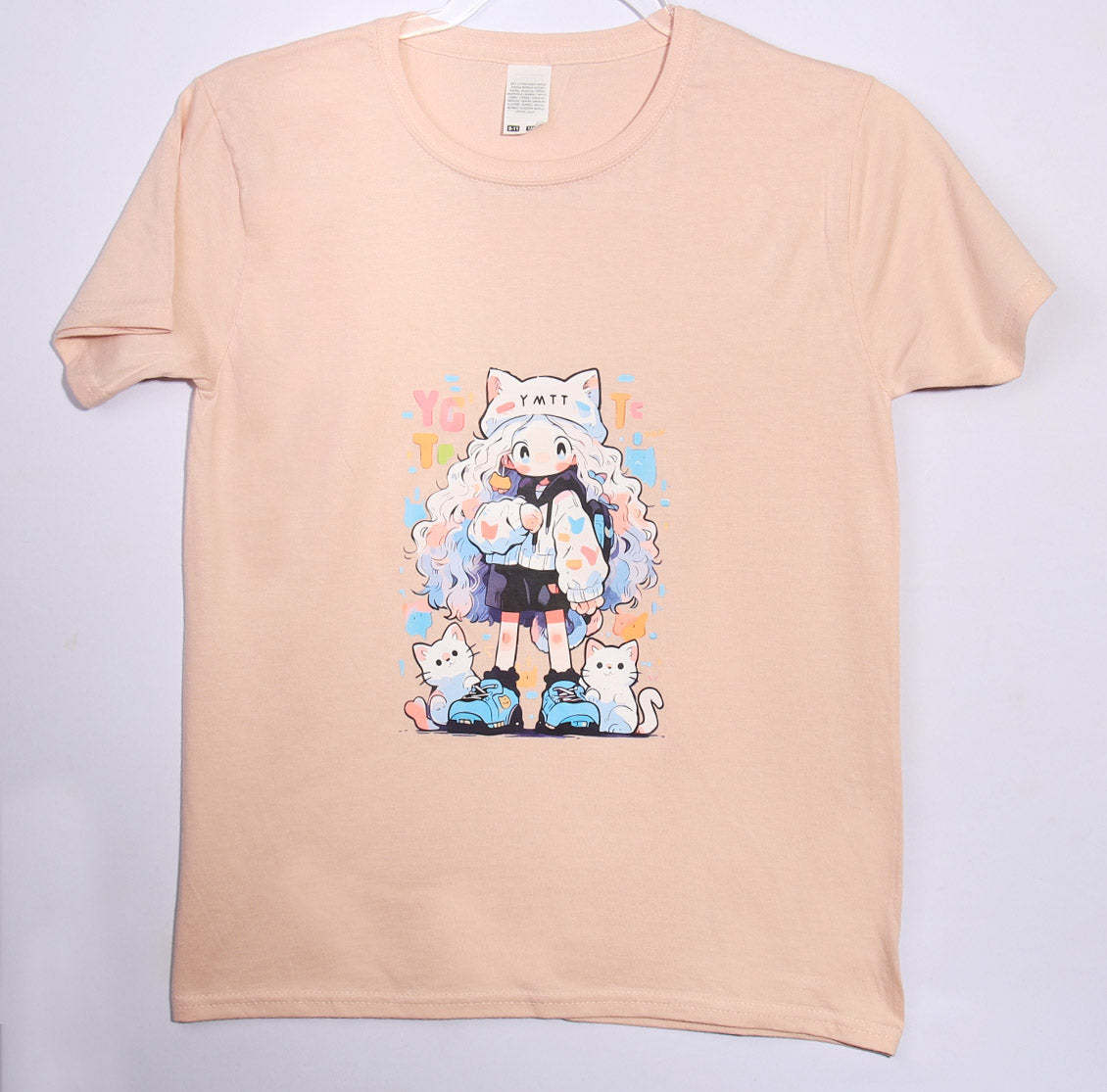 Brand New - Pink - Anime Girl Tee - Age 9-11