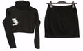 Two-Piece Crop Top & Skirt Set – Anime Design (Size 12) Anime-Inspired Matching Set